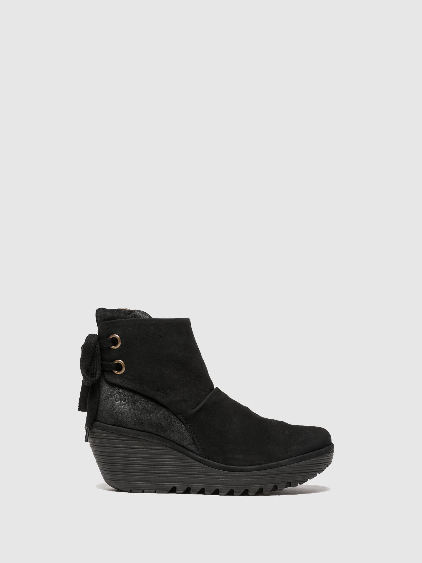 Fly London Black Wedge Ankle Boots